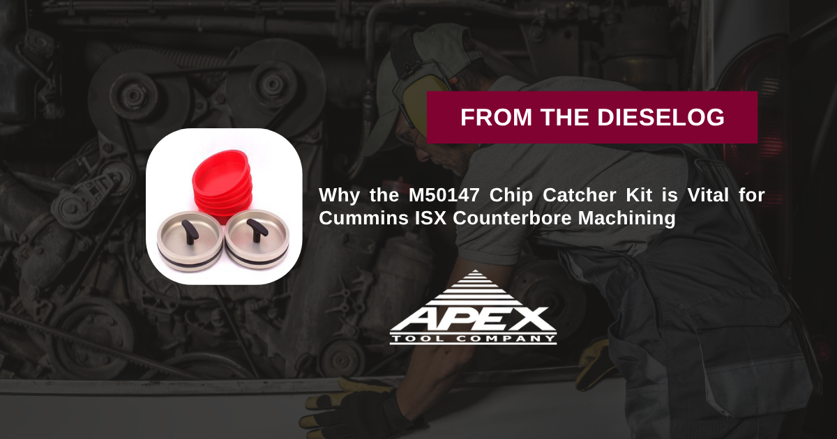 M50147 Cummins ISX Counterbore Chip Catcher Kit with 150mm and 152mm Aluminum Discs and Red Plug Caps